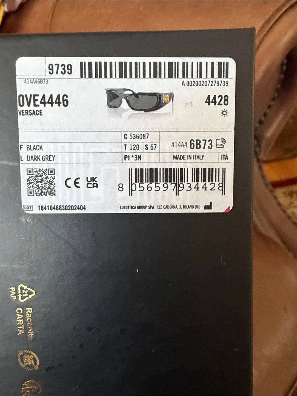 Versace Black Sunglasses with Gold Medallion Accent
